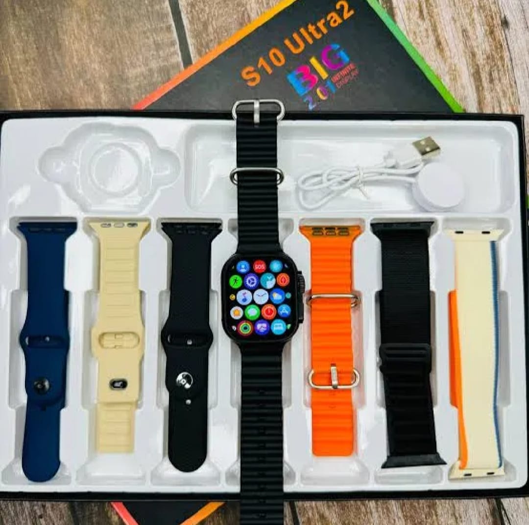 S10 Ultra 2 Smart Watch for Kids & Adults | 7 Stylish Straps | Titanium Body | Magnetic Charger | Water Resistant